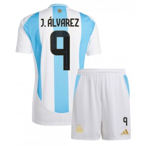 Argentina Julian Alvarez #9 Hemmakläder Barn Copa America 2024 Kortärmad (+ Korta byxor)